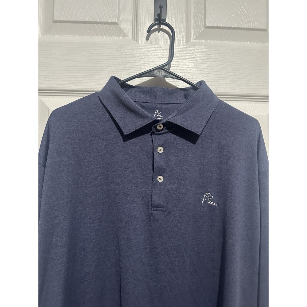 Rhoback The Big Easy Long Sleeve Performance Polo Blue XXL - Picture 2 of 9